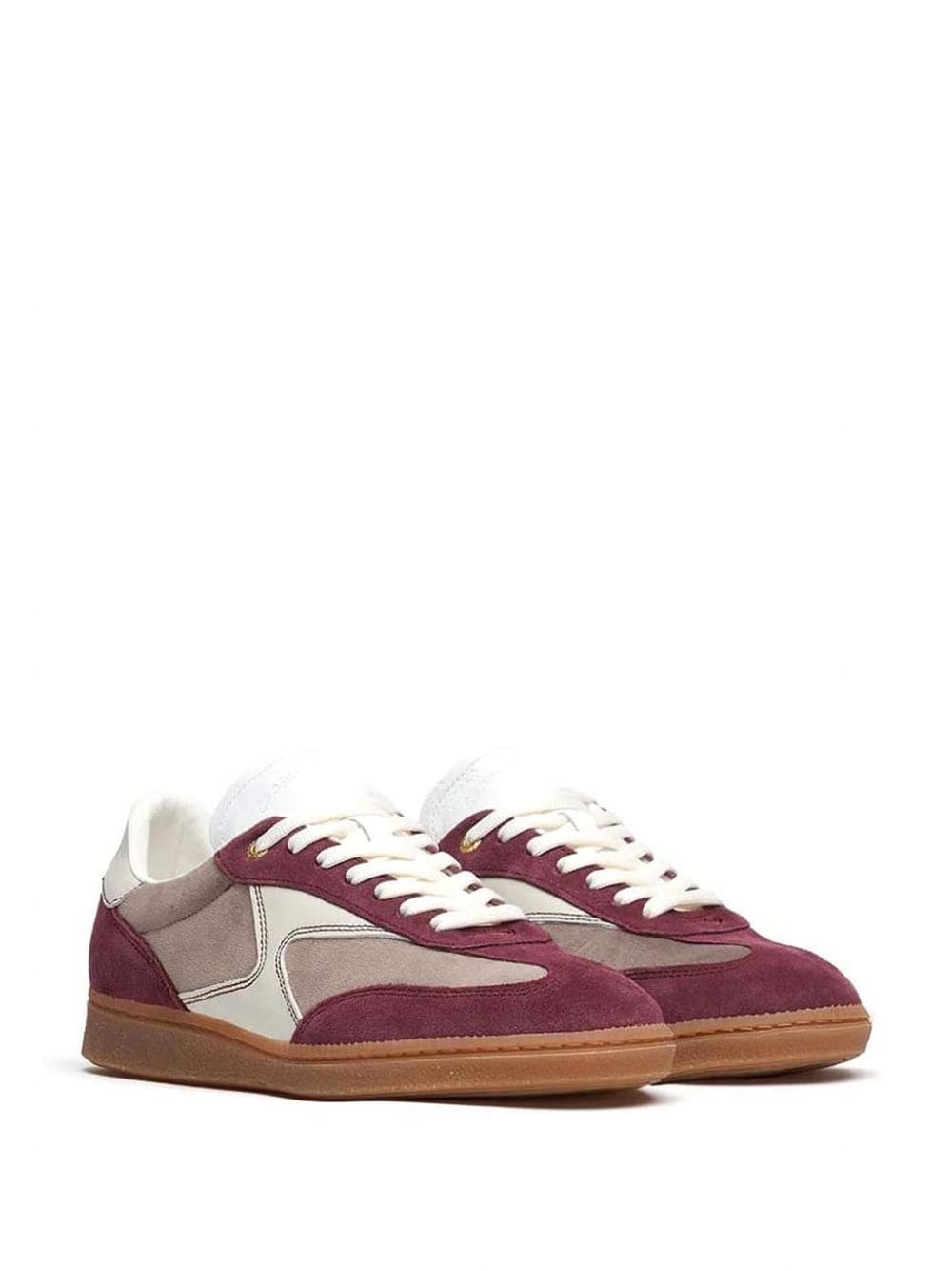 panelled leather sneakers - 2