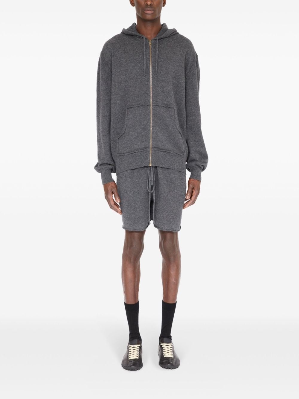 brushed zipped hoodie - 2