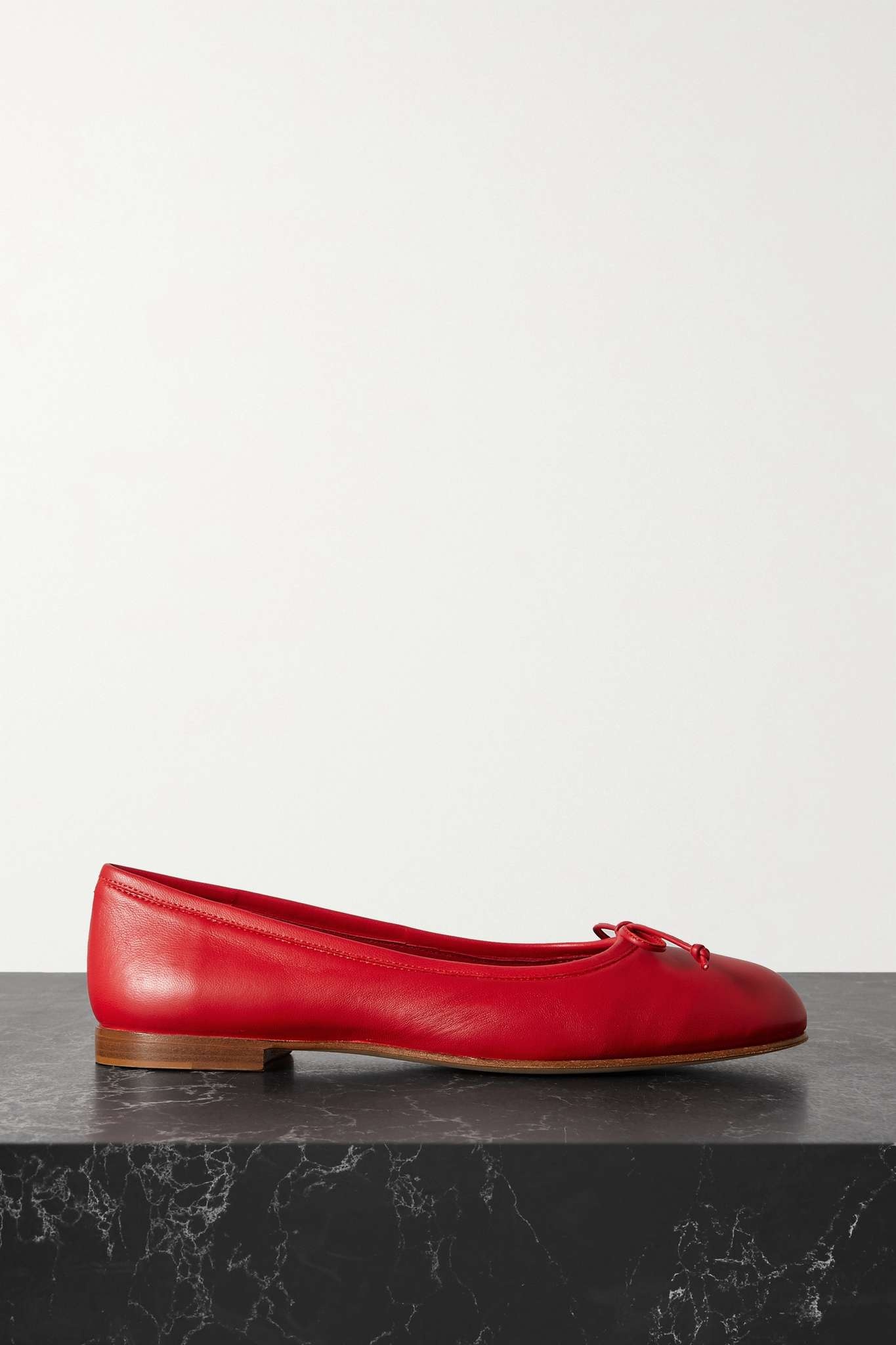 Veralli bow-detailed leather ballet flats - 1