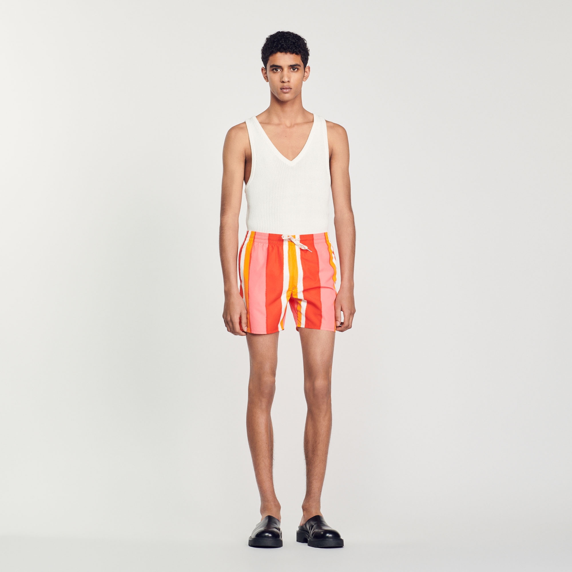 Printed striped swim shorts - 3