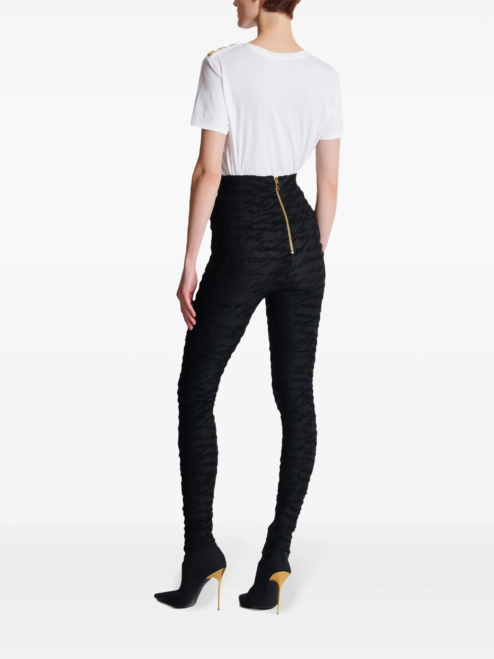 monogram-jacquard legging - 4