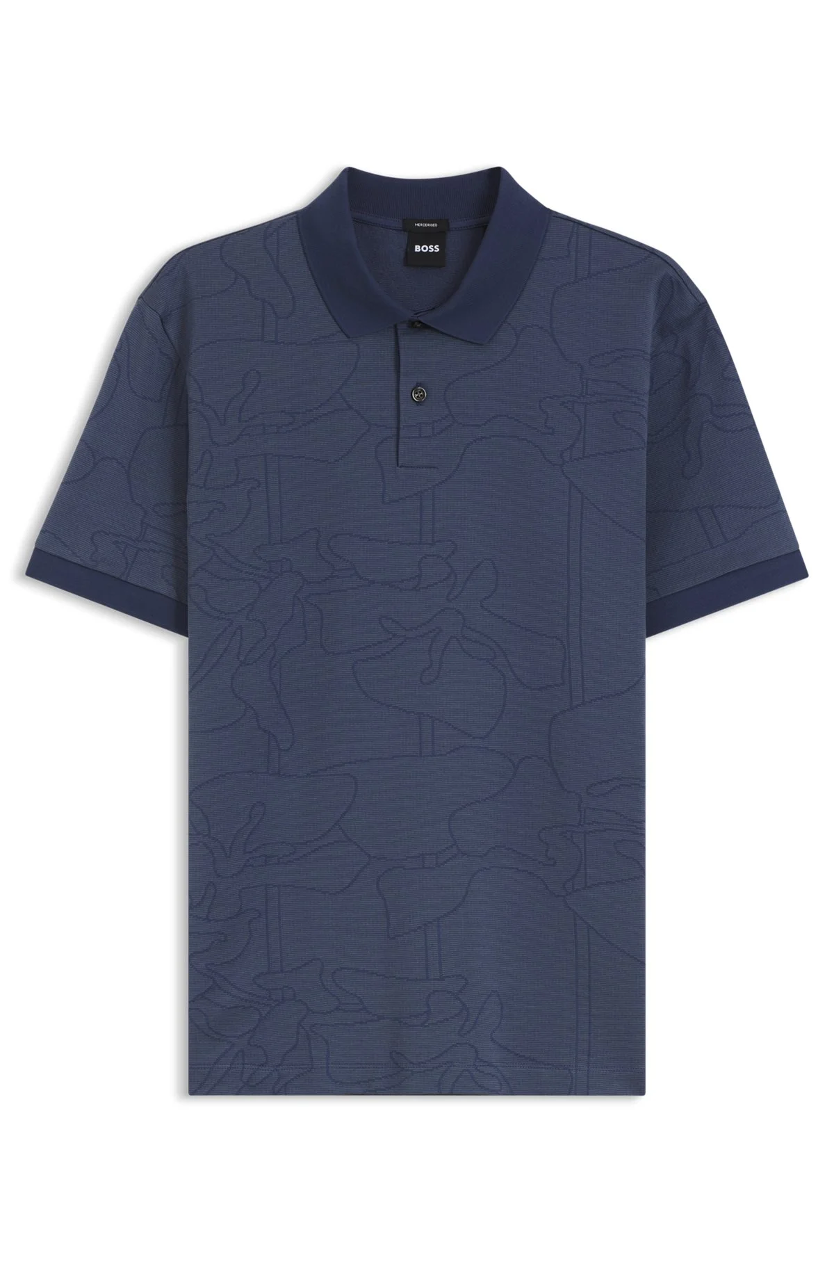 JACQUARD-PATTERN POLO SHIRT IN COTTON - 1