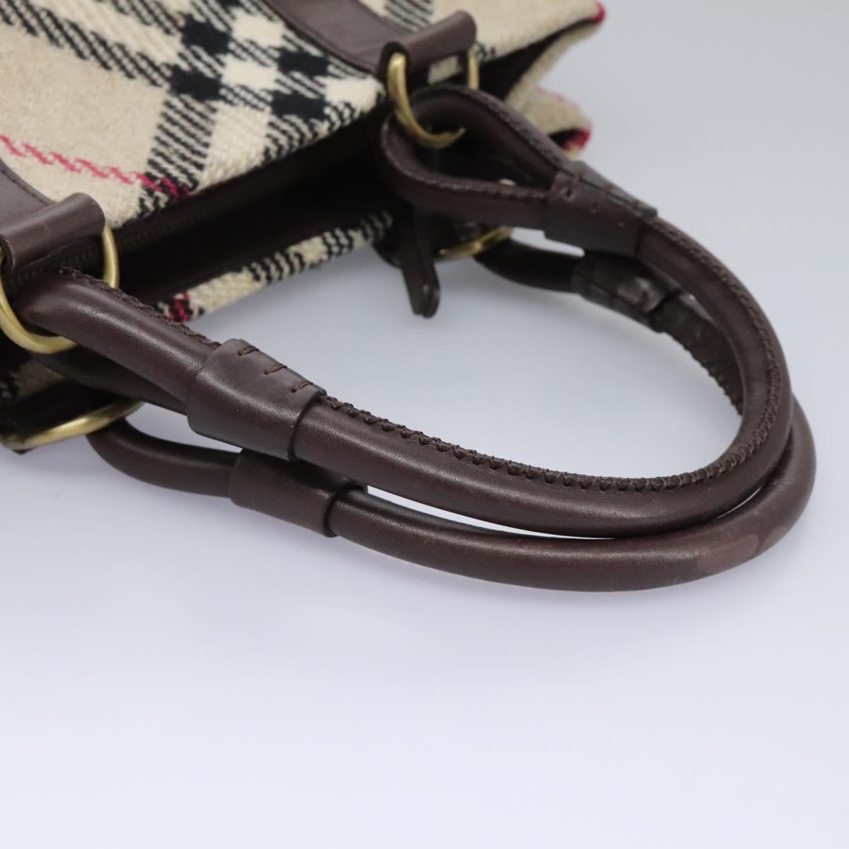 Burberry Nova Check Hand Bag Wool Beige - 7