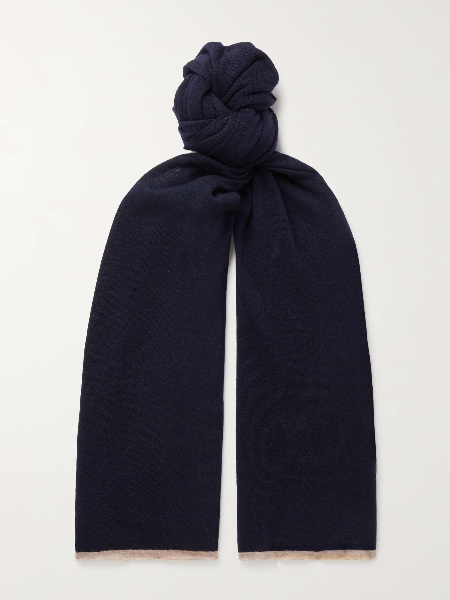 Contrast-Tipped Cashmere Scarf - 1