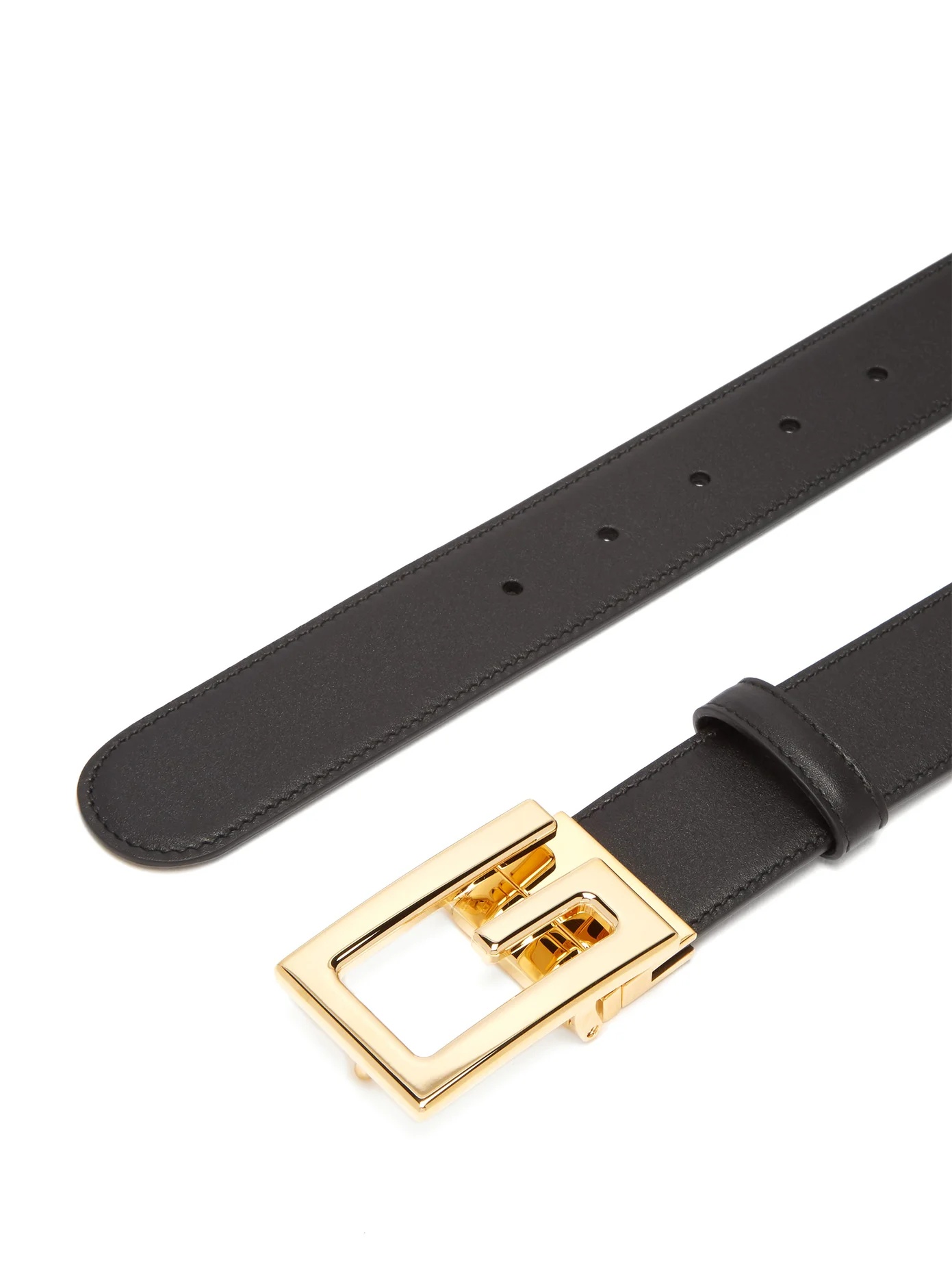 Square G leather belt - 4