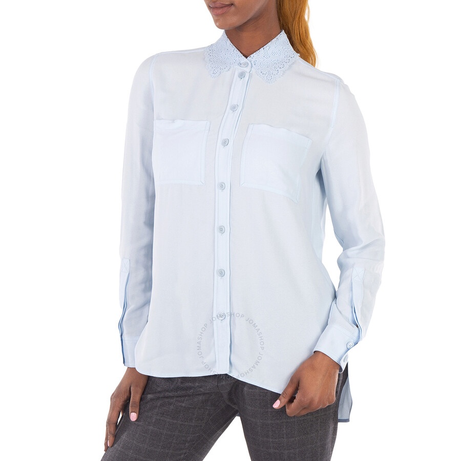 Burberry Lace Collar Ste-Hem Button-Up Shirt - 4