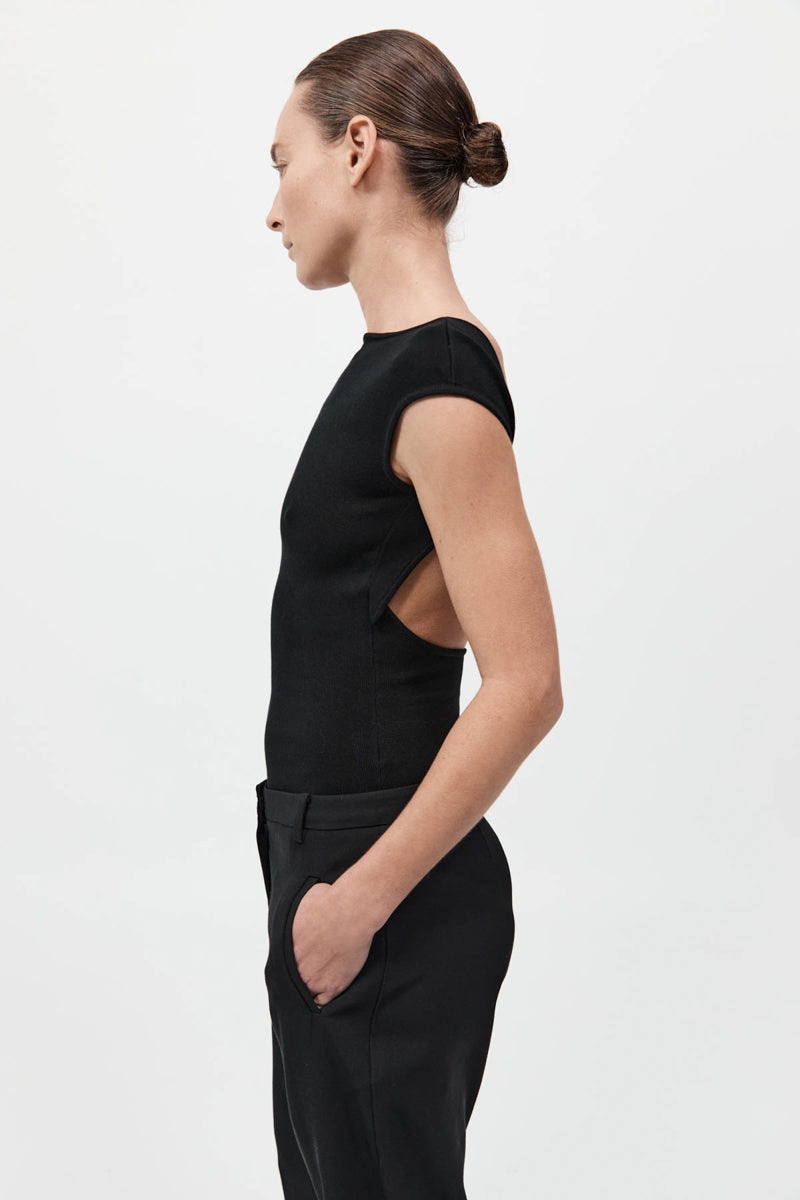 Sculpted Ballet Knit Top - Black 4