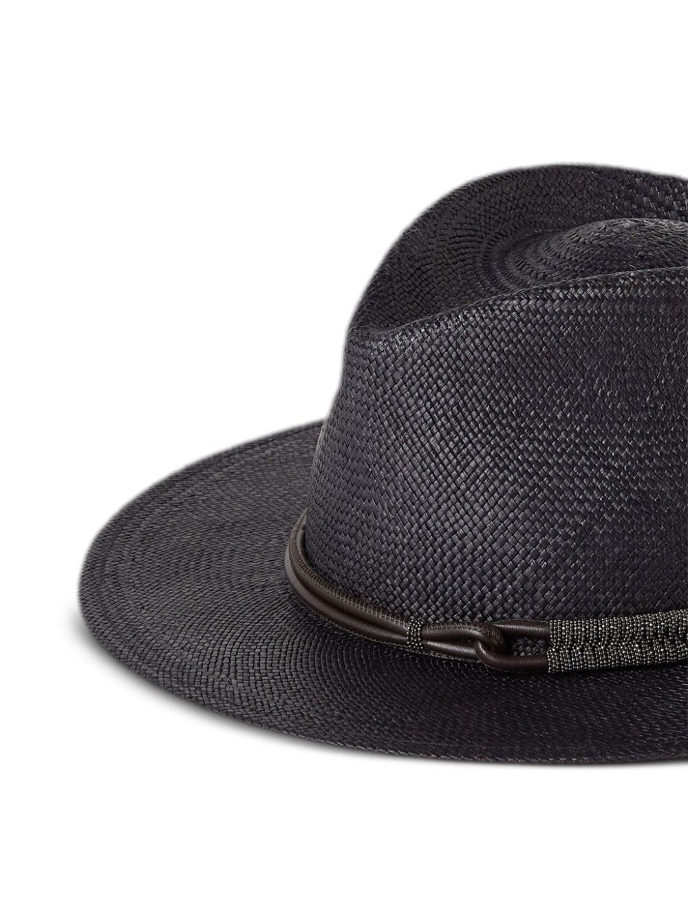 Monili-bead straw fedora hat - 3