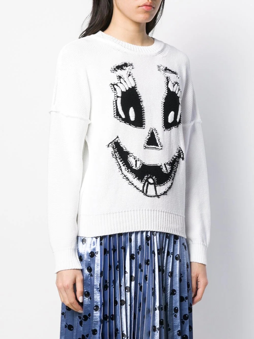 Pumpkin Face intarsia jumper - 3