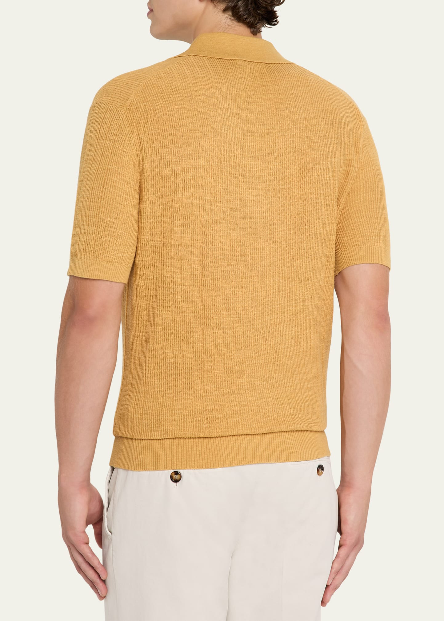 Men's Joaquim Ribbed Johnny Collar Polo Shirt - 3