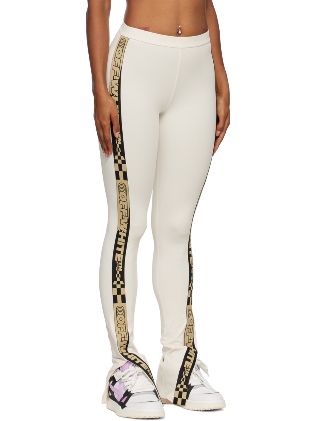 Beige Vented Leggings - 2