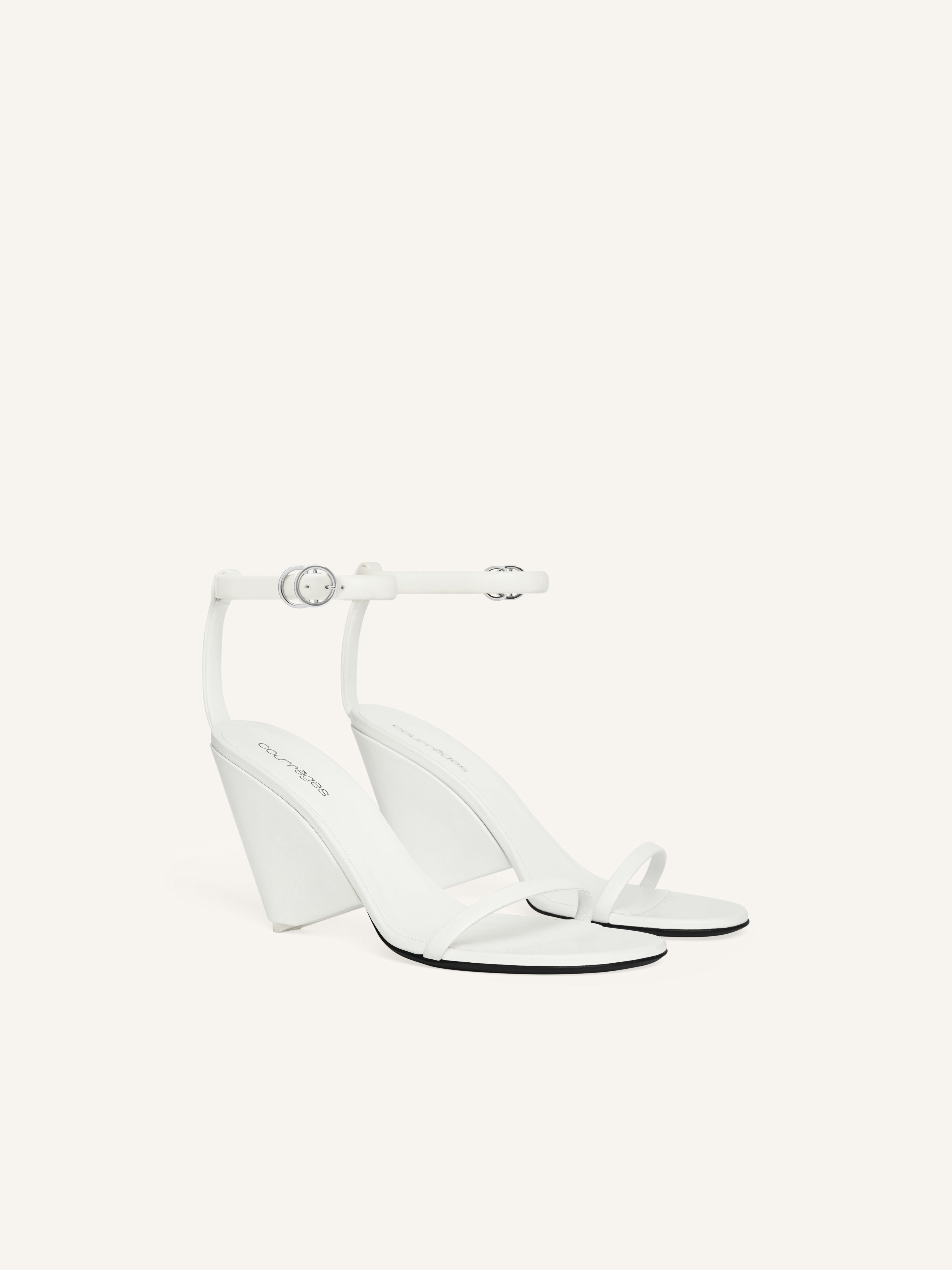 OBLIQUE LEATHER SANDALS - 3