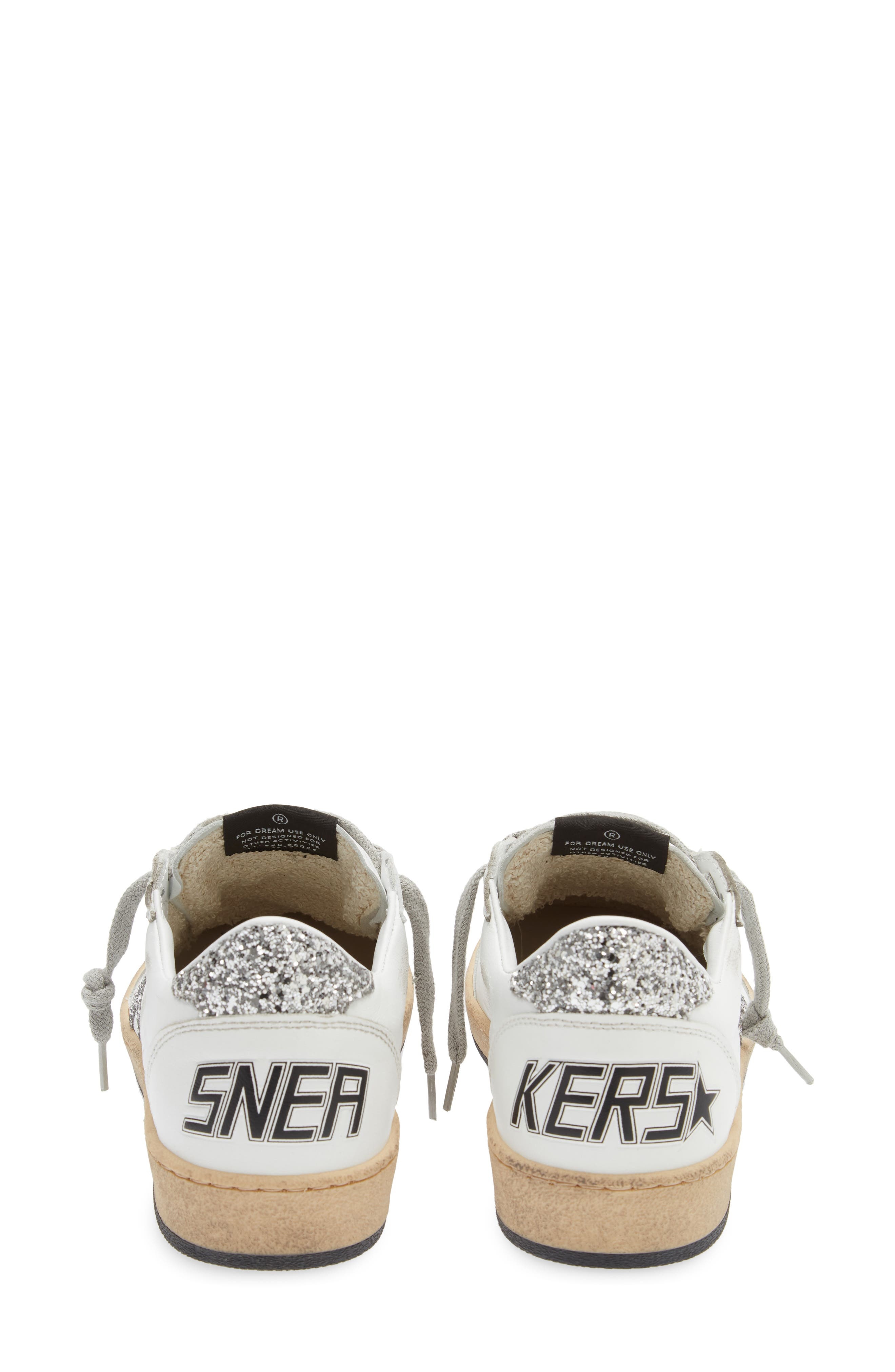 Golden Goose Ball Star Low Top Sneaker in White/Silver at Nordstrom - 7