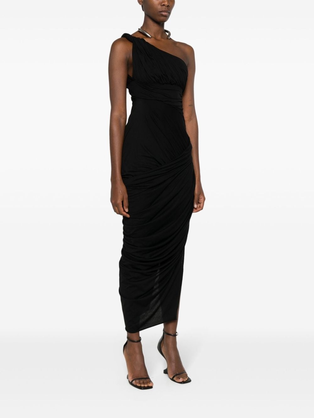 draped midi dress - 3