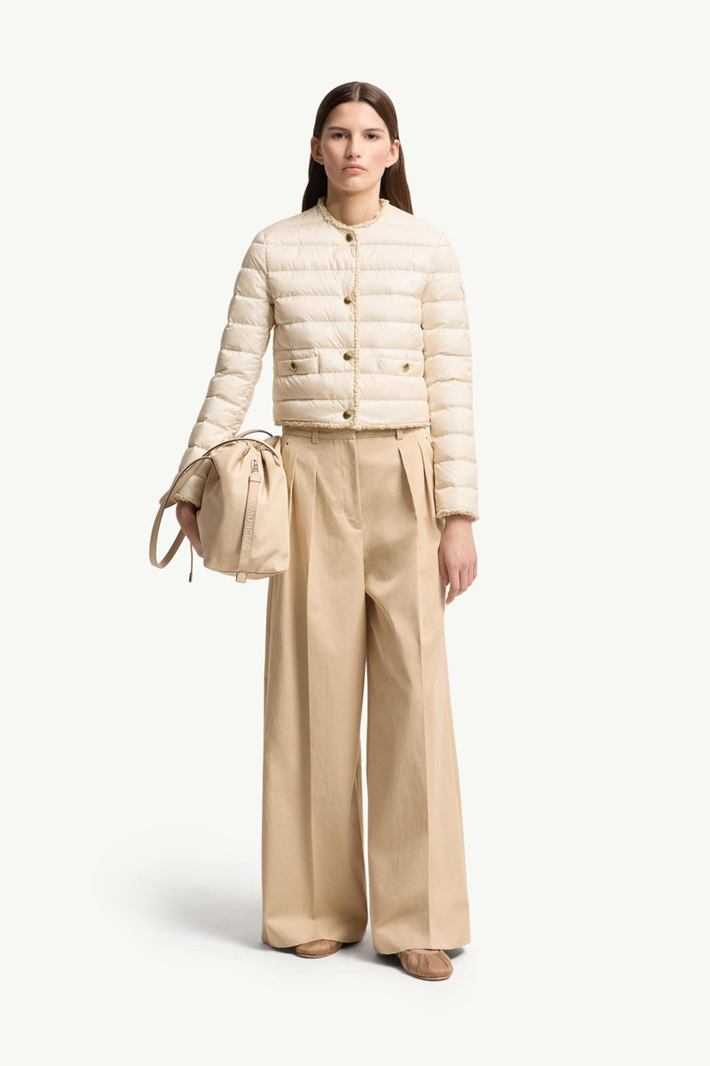 Moncler Fleurs Bouclé-Trimmed Short Down Jacket outlook