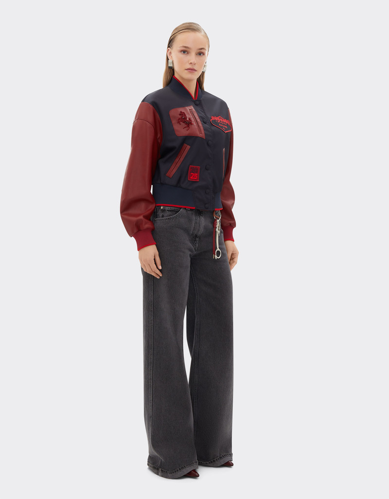 Bomber jacket in Q-Cycle® nylon and leather 3
