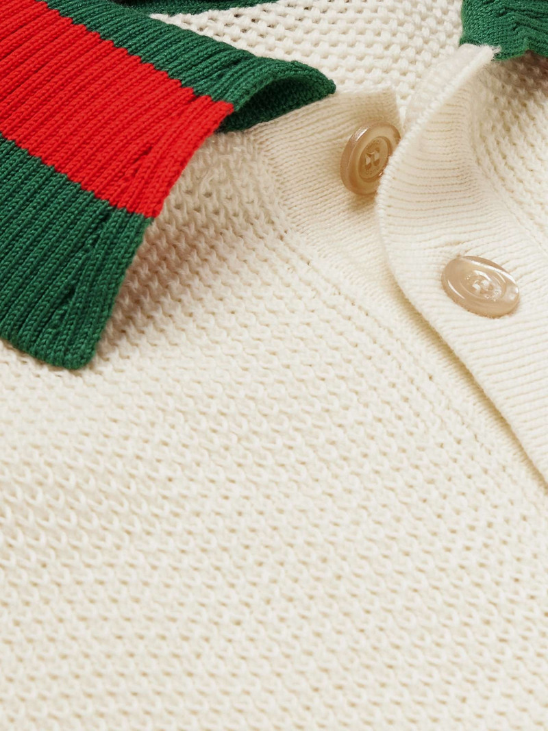 Logo-Appliquéd Striped Cotton Polo Shirt 4