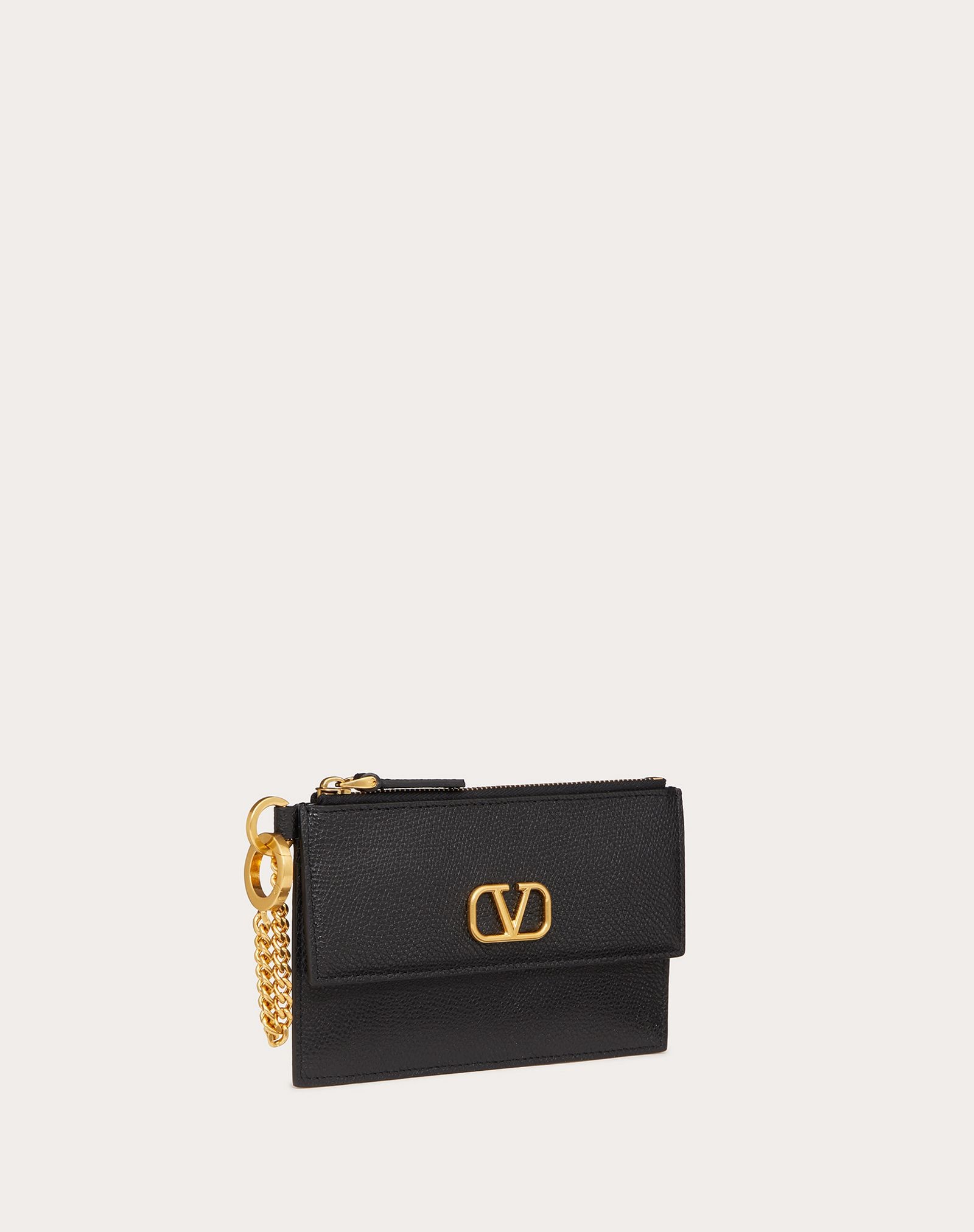 VLOGO SIGNATURE GRAINY CALFSKIN CARDHOLDER - 4