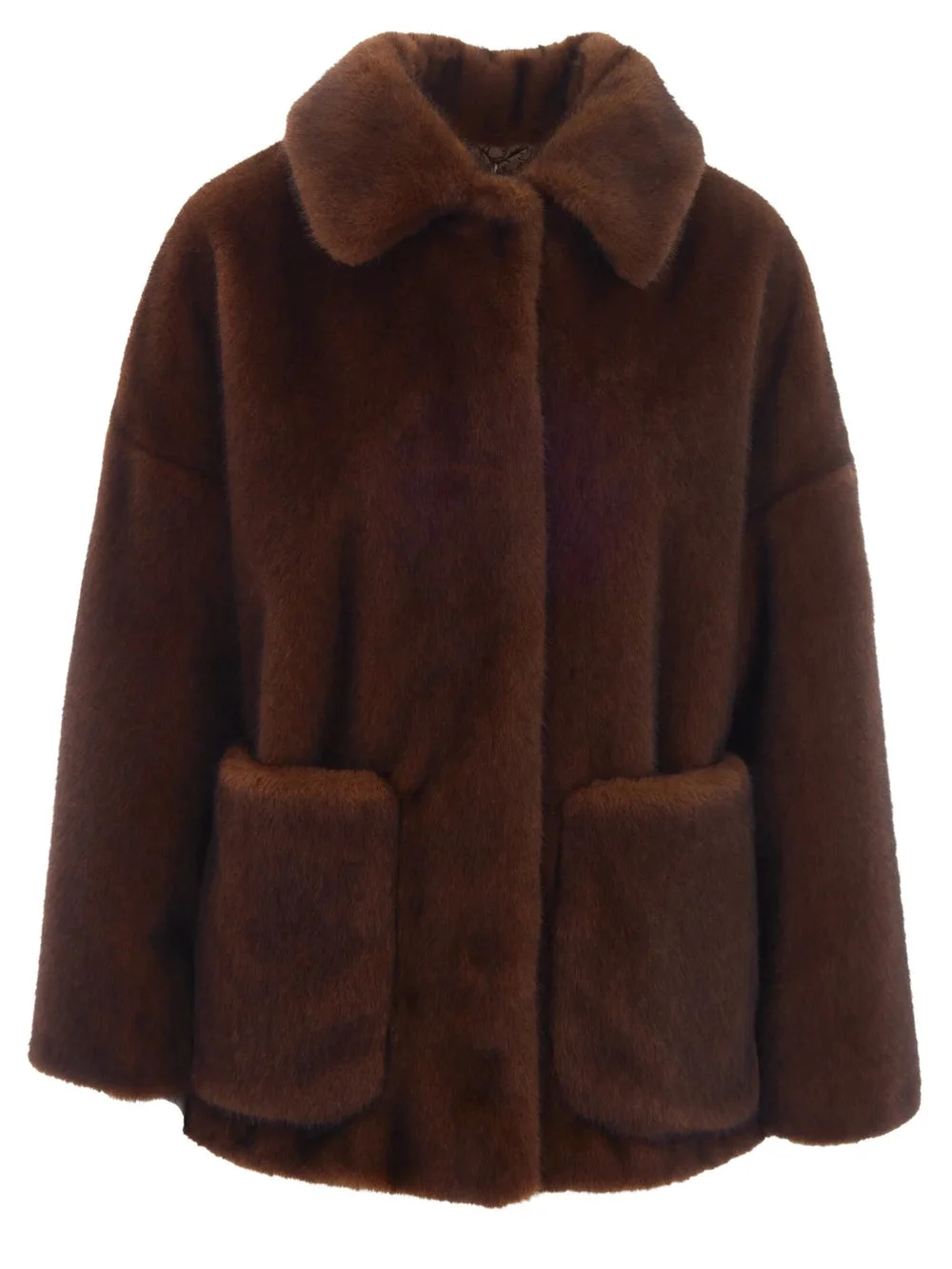 Herno Women Faux-Fur Patch-Pocket Short Coat - 1