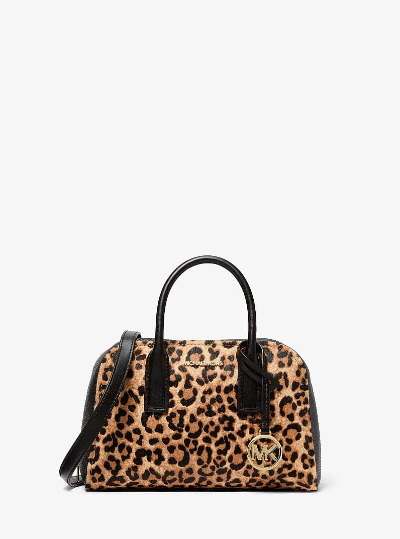 Ashton Small Leopard Print Calf Hair Messenger Bag - 1