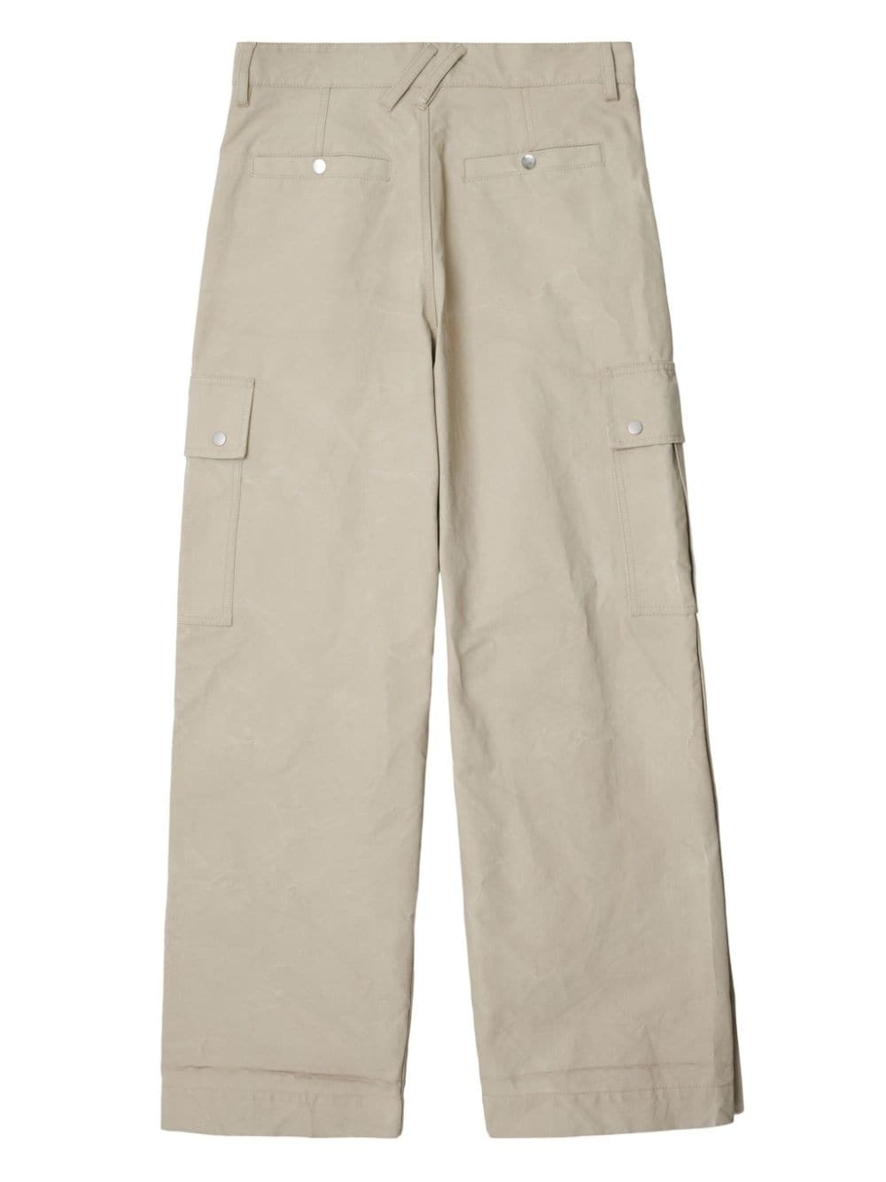 wide-leg cotton cargo trousers - 5