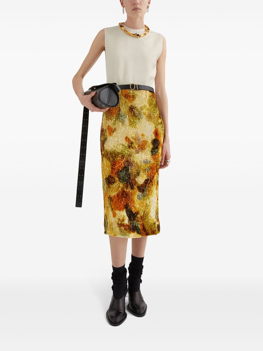 jacquard midi dress - 2