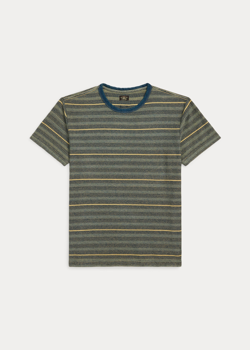Indigo Striped Jacquard T-Shirt - 1