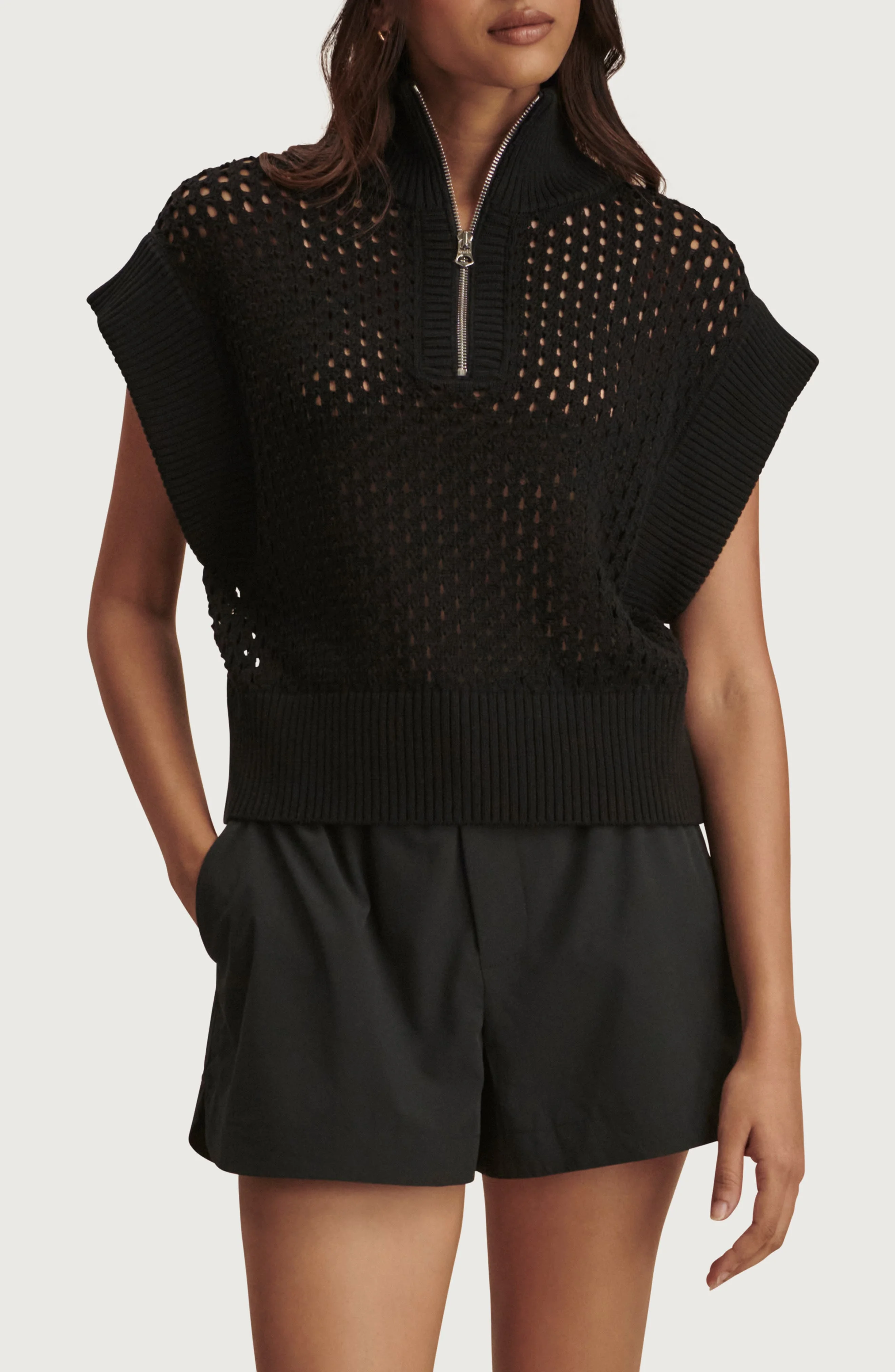 Varley Gaines Half Zip Sweater in Black at Nordstrom - 1