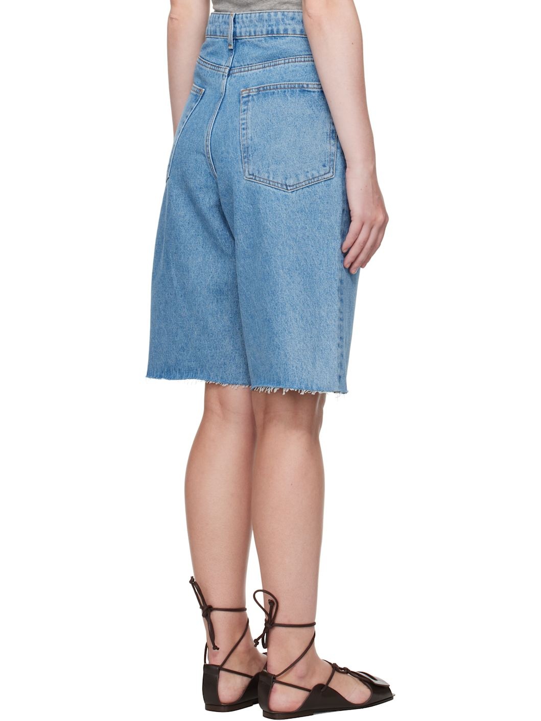 Blue Baggy Fit Denim Shorts - 3