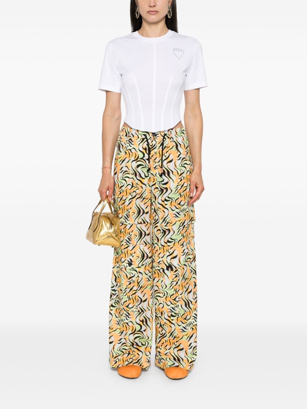 animal-print straight-leg trousers - 2