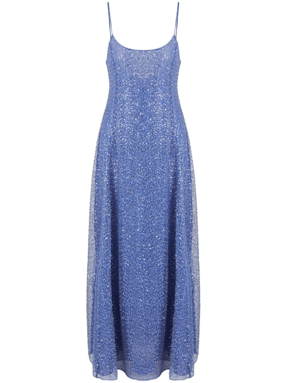 sequin-embellished spaghetti-strap dress - 1