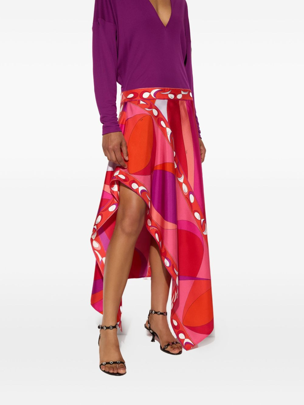 Pesci print asymmetric dress - 5
