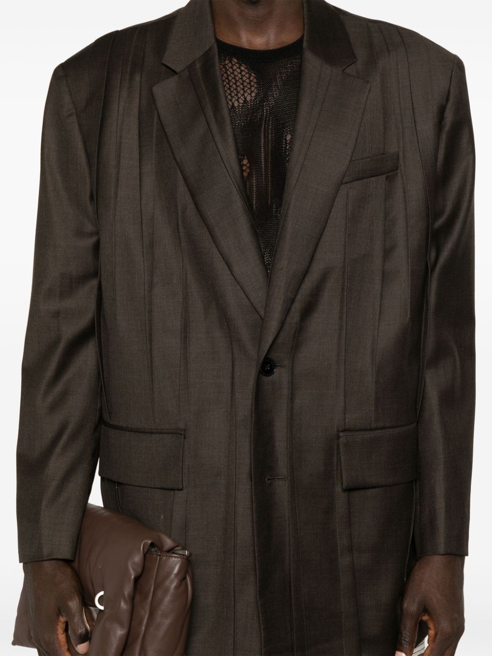 pintuck-detail blazer - 5