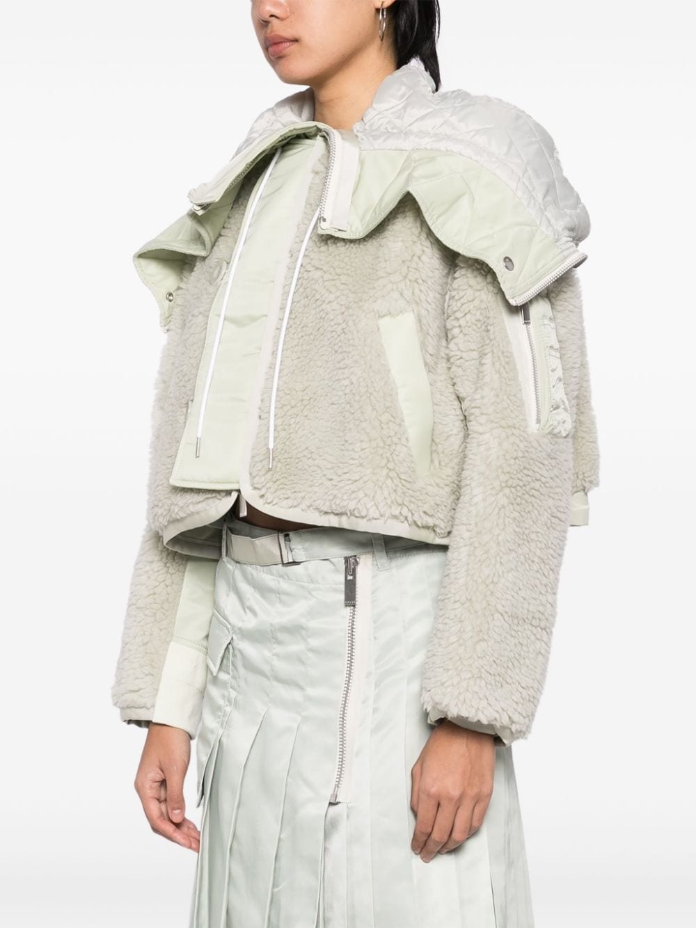 panelled-design fleece jacket - 3