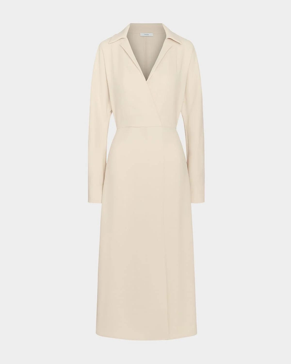 Shaped Collar Dolman-Sleeve Midi Dress - 1