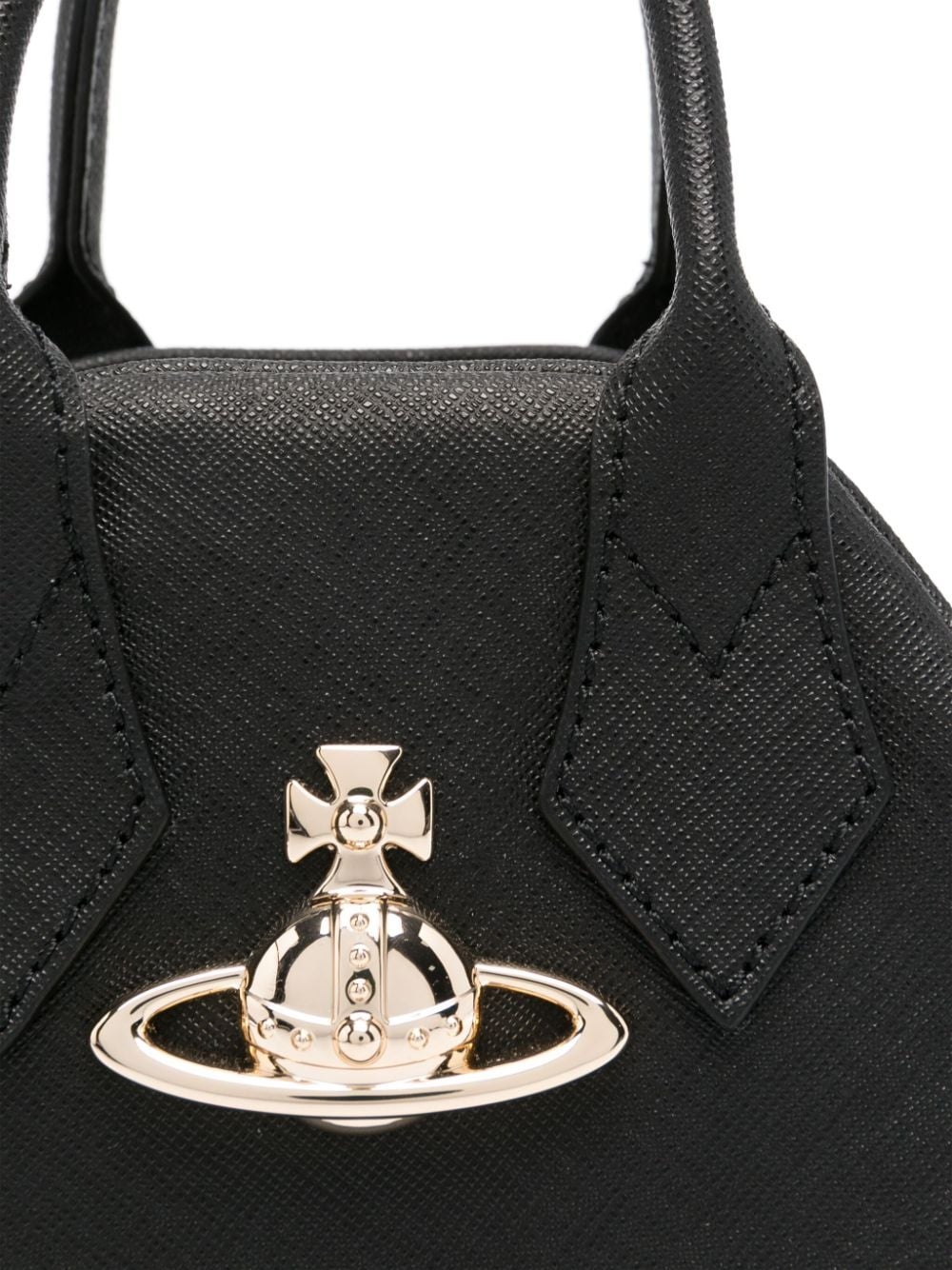 Orb-plaque leather tote bag - 4