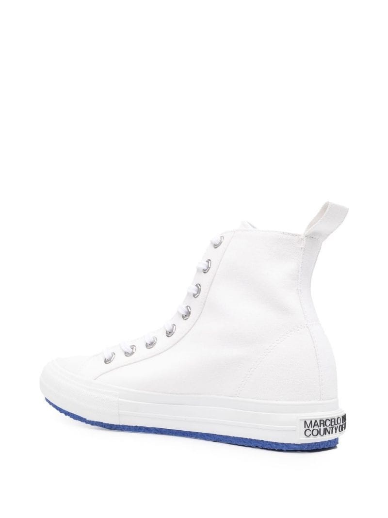 contrast-sole high-top sneakers - 3