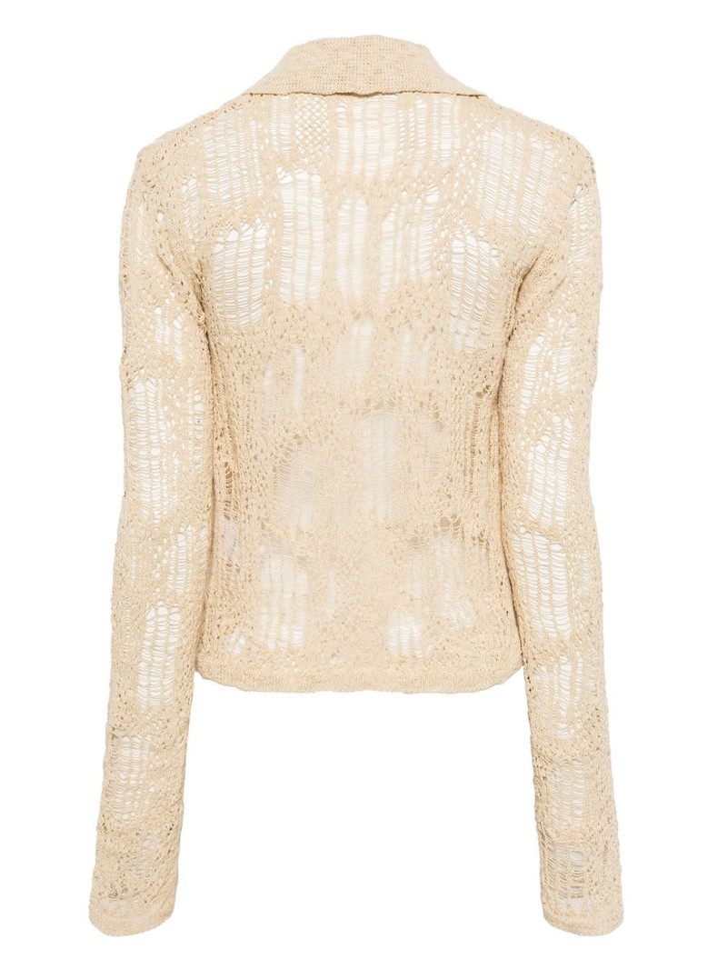 SYSTEM distressed open-knit cardigan outlook
