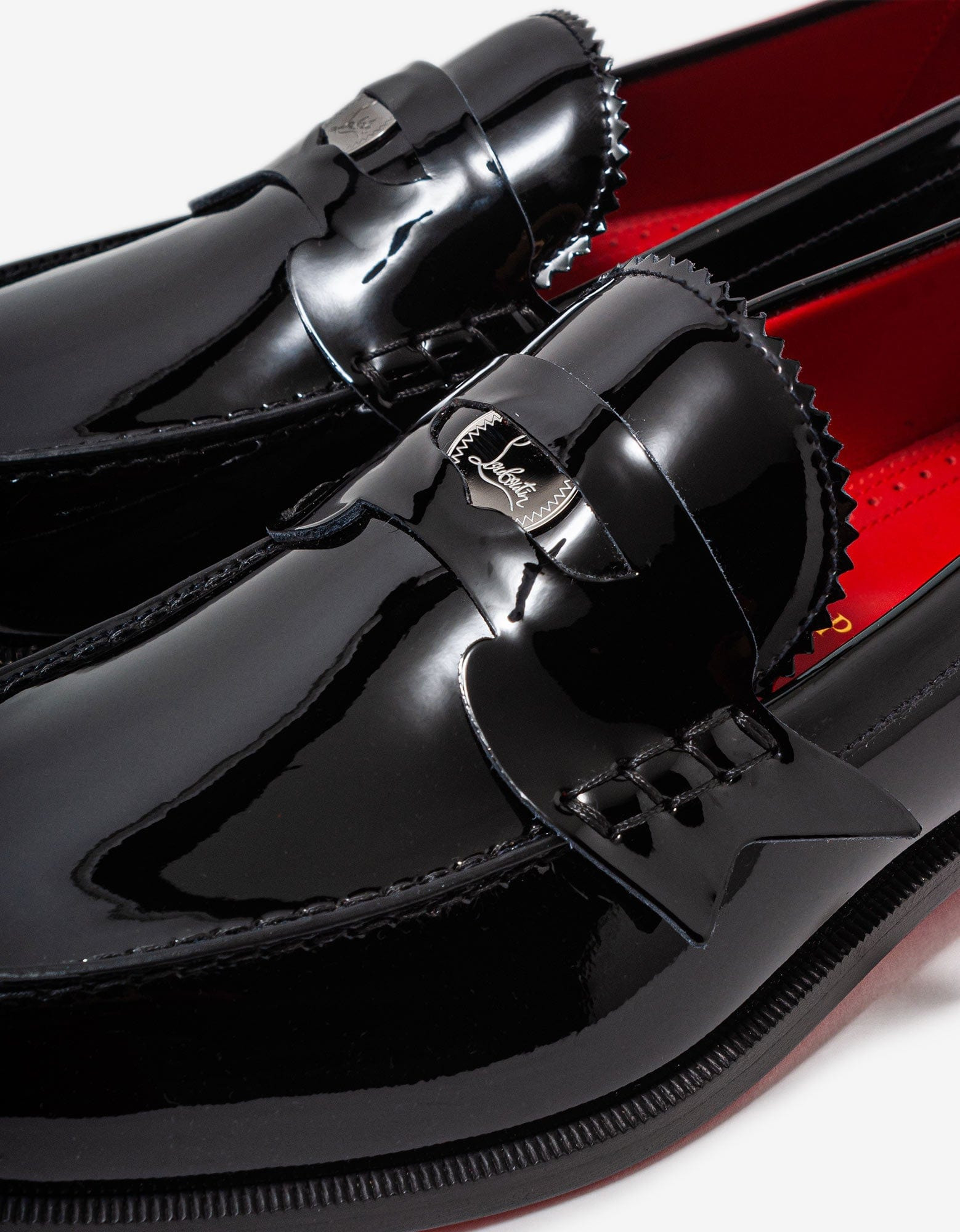 Christian Louboutin Penny Flat Black Patent Loafers - 5