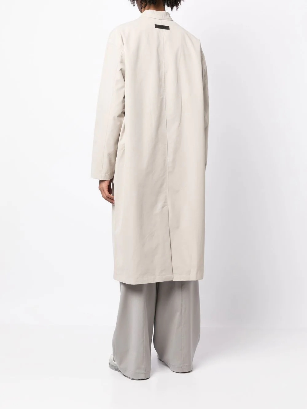 cotton-blend buttoned trench coat - 4