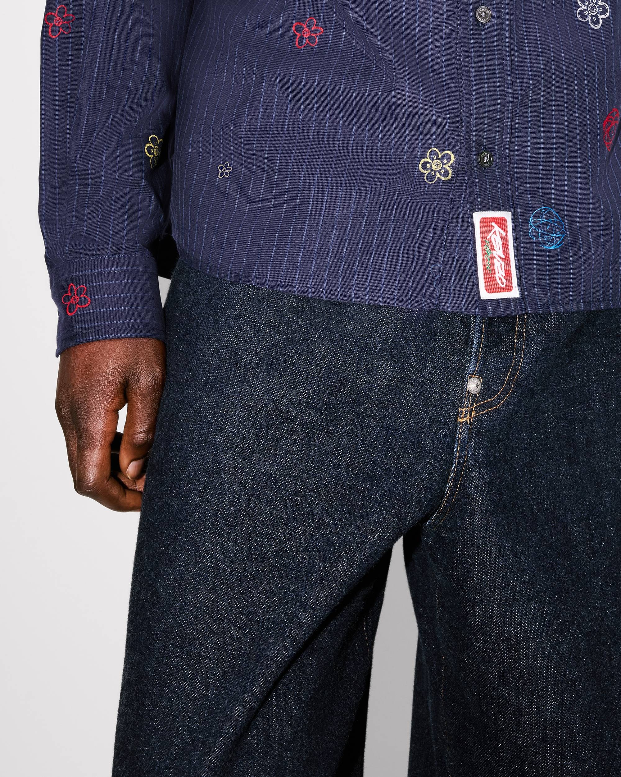 'Kenzo x Futura 2000' embroidered casual shirt in cotton poplin - 8