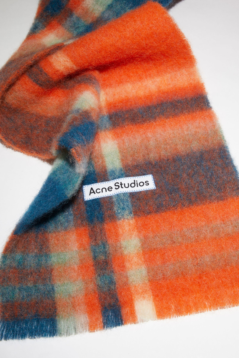 Checked scarf - Orange/blue 4