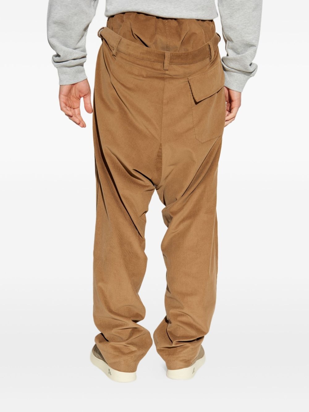 drawstring drop-crotch trousers - 4