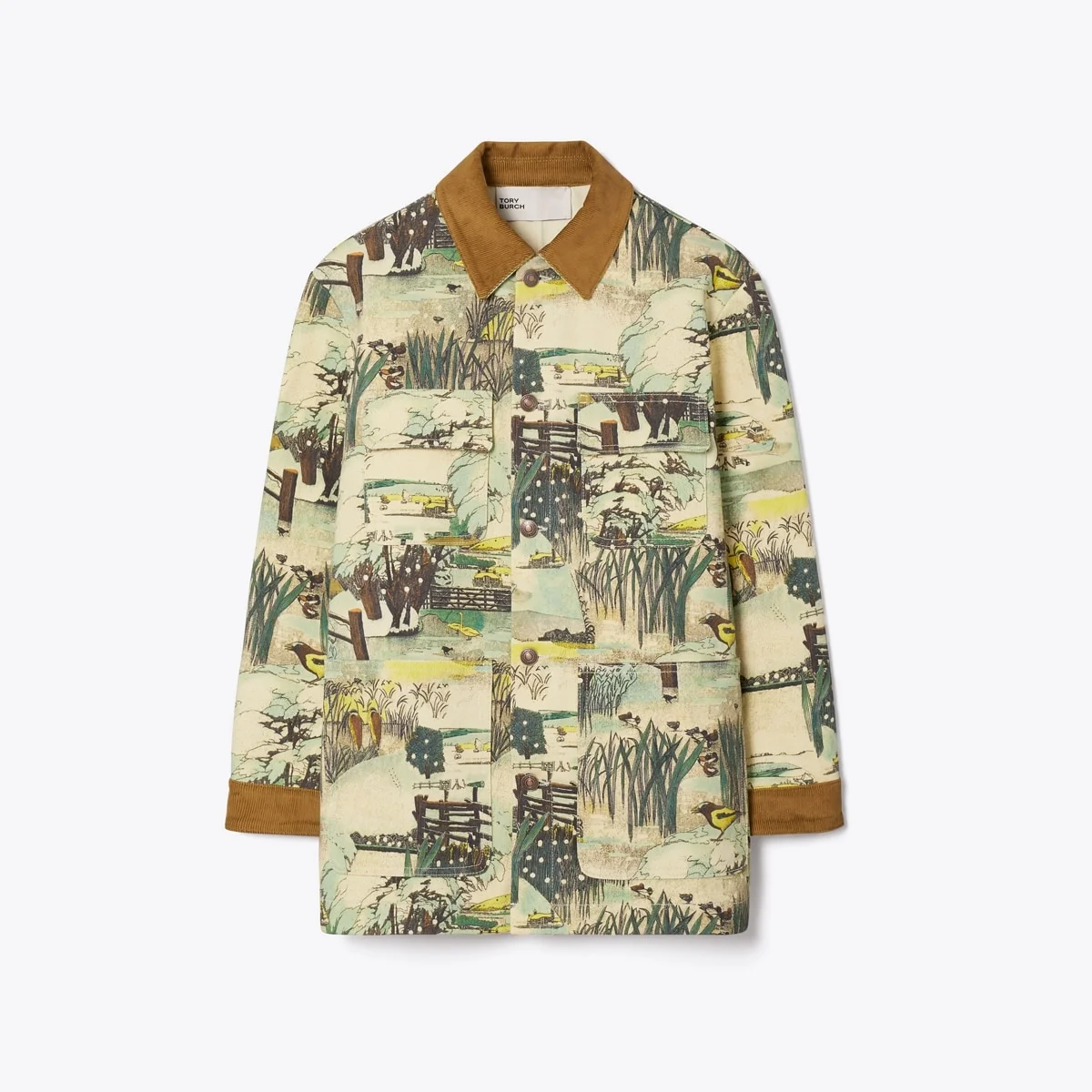 Printed Denim Barn Jacket - 1