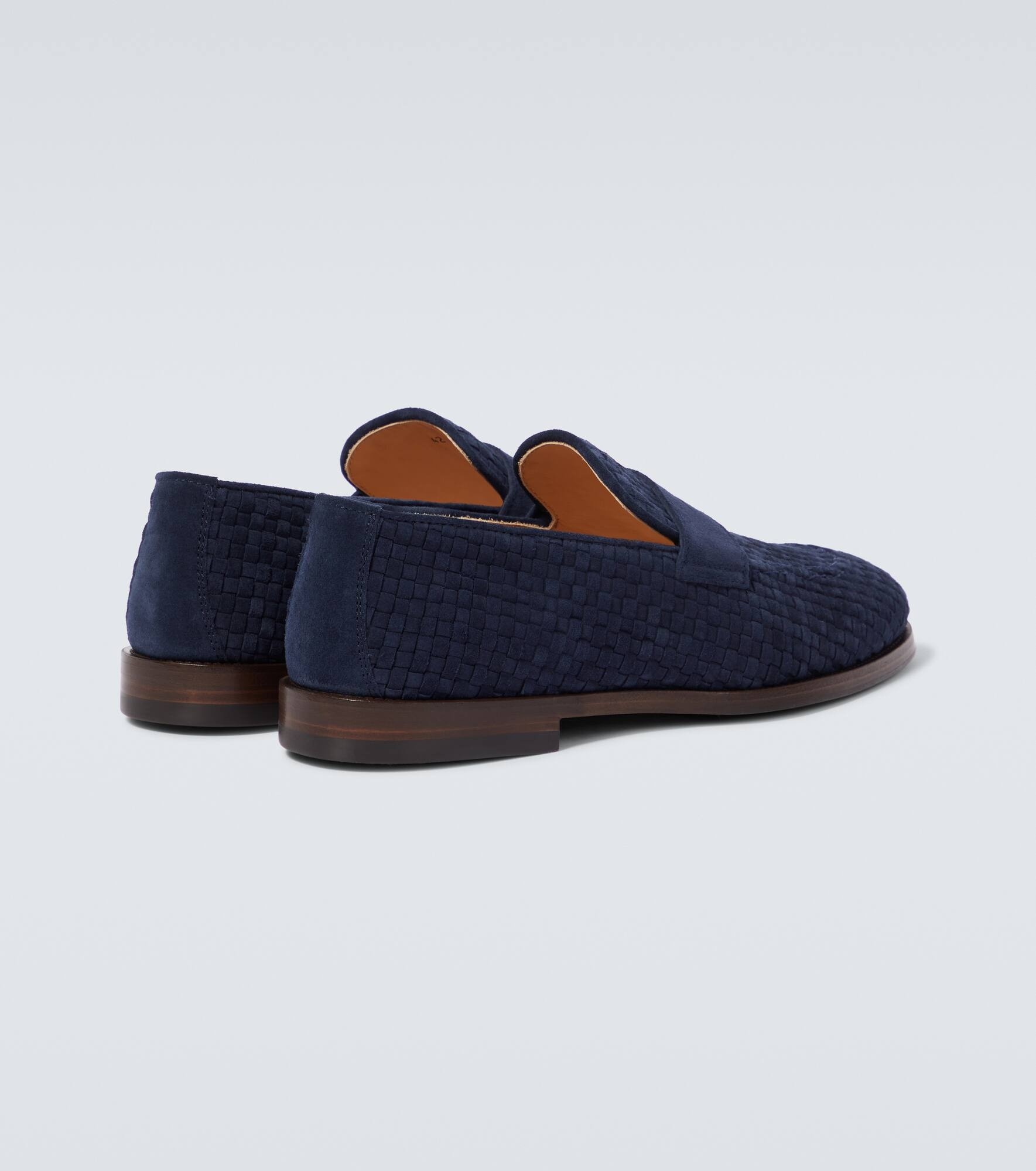 Woven suede penny loafers - 6