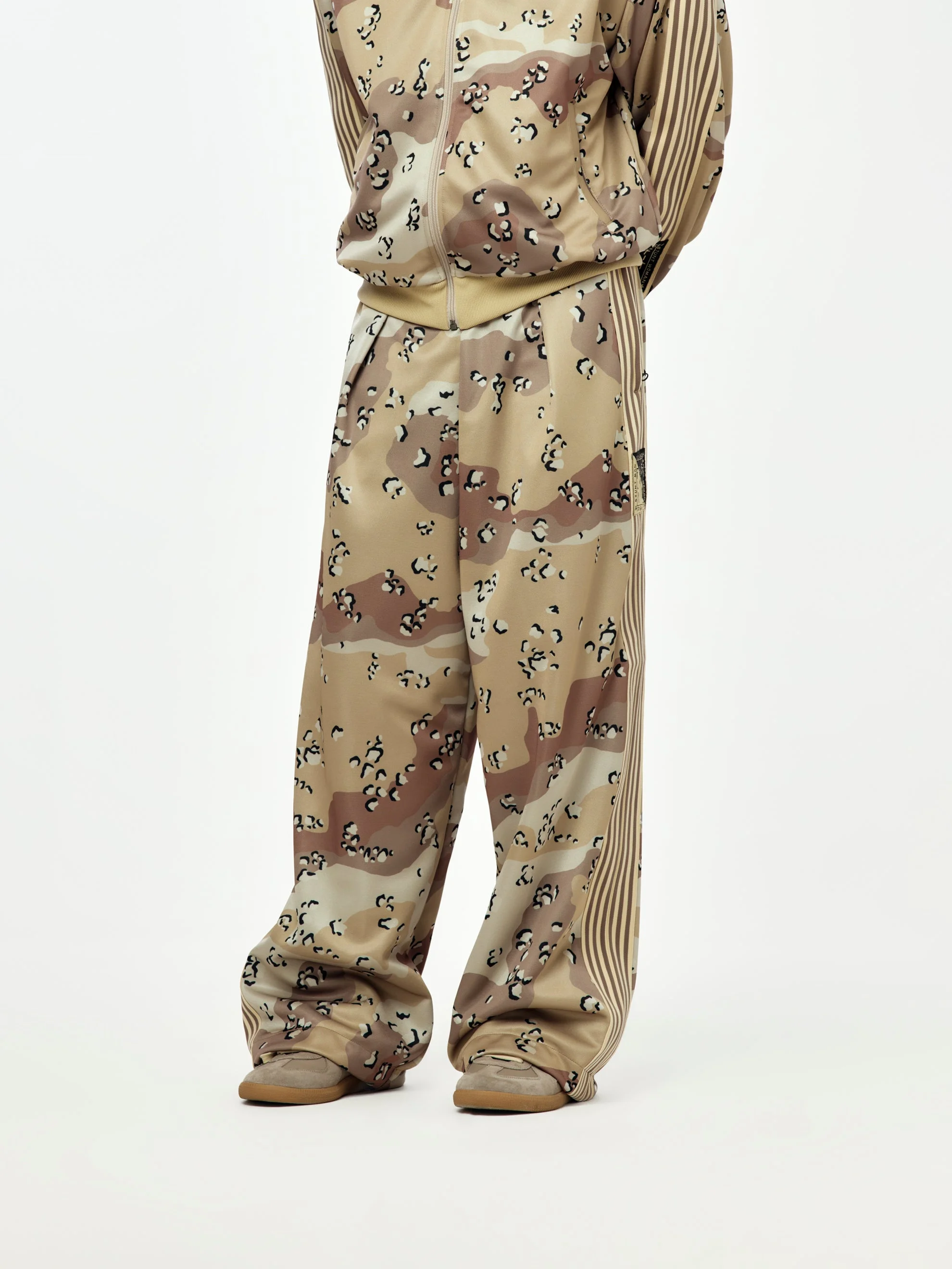 SMOOTH JERSEY CHOCO-CHIP CAMO TRACK PANTS - 1