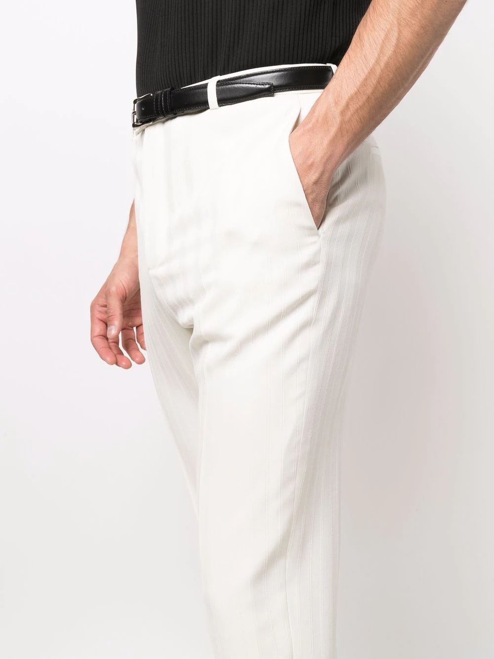 slim-fit pinstripe trousers - 5