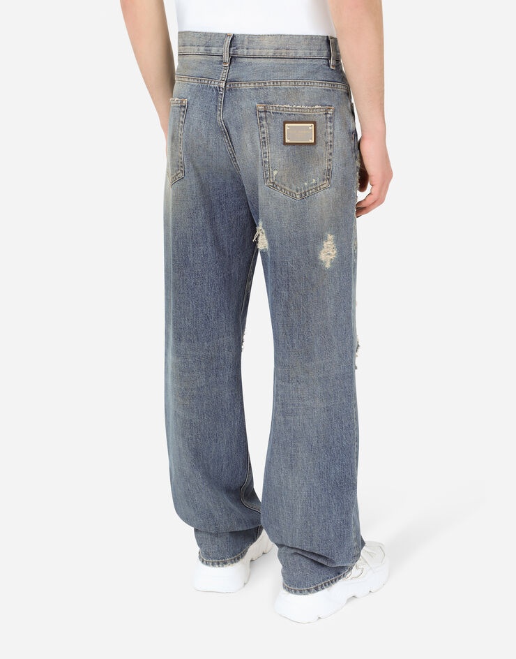 Washed oversize jeans with rips - 5