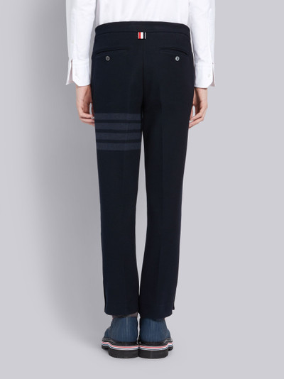 Thom Browne Navy Cotton Double Face Twill Slim Fit Tonal 4-Bar Trouser outlook