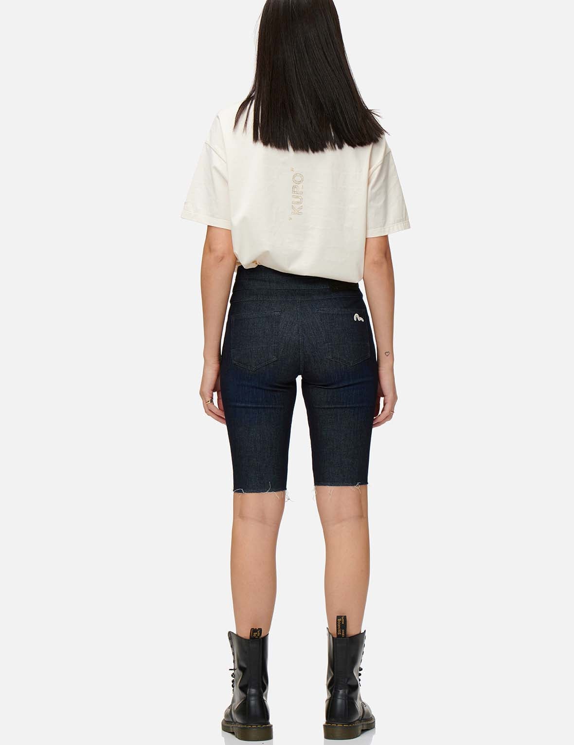 Kamon Embroidered Bermuda Denim Shorts - 6